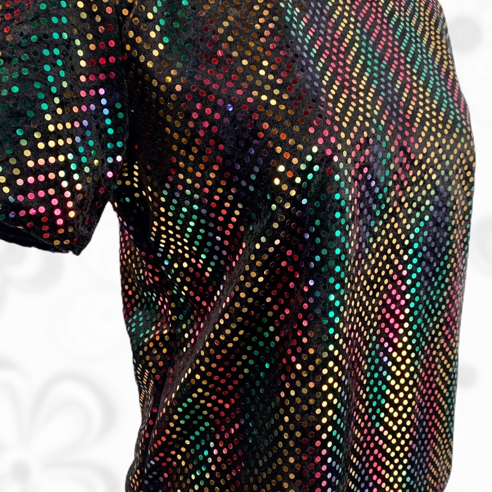 VTG Kathie Lee Collection Groovy Foil Dot Blouse